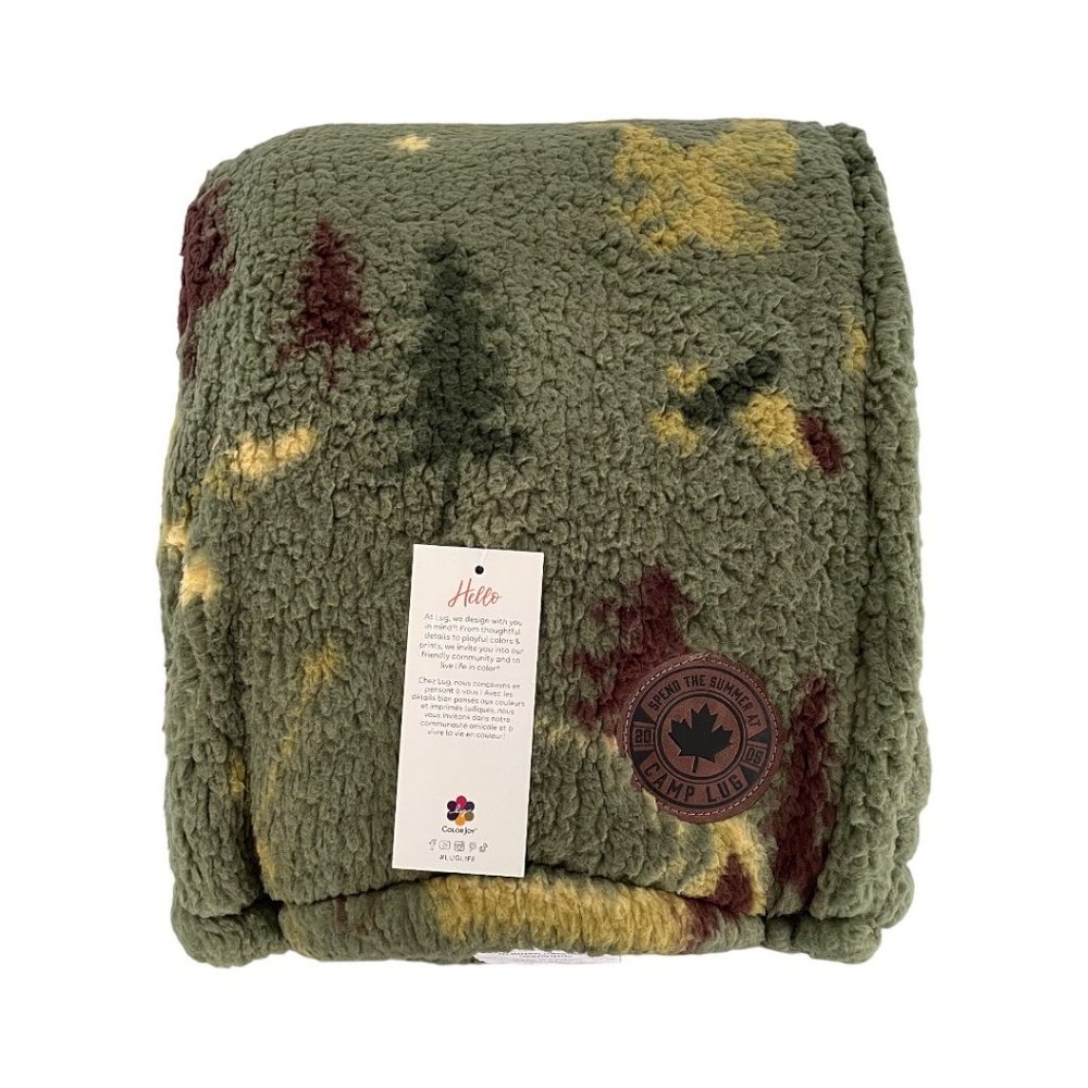 Lug Fall Box 2023 Camp Green Plush Sherpa Throw Blanket - Picture 2 of 9